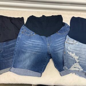 Stylish Denim Maternity Shorts